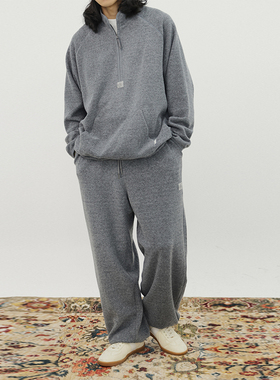 OUTORI 苏格兰绒运动卫裤男春秋新款宽松休闲垂感直筒廓形长裤子