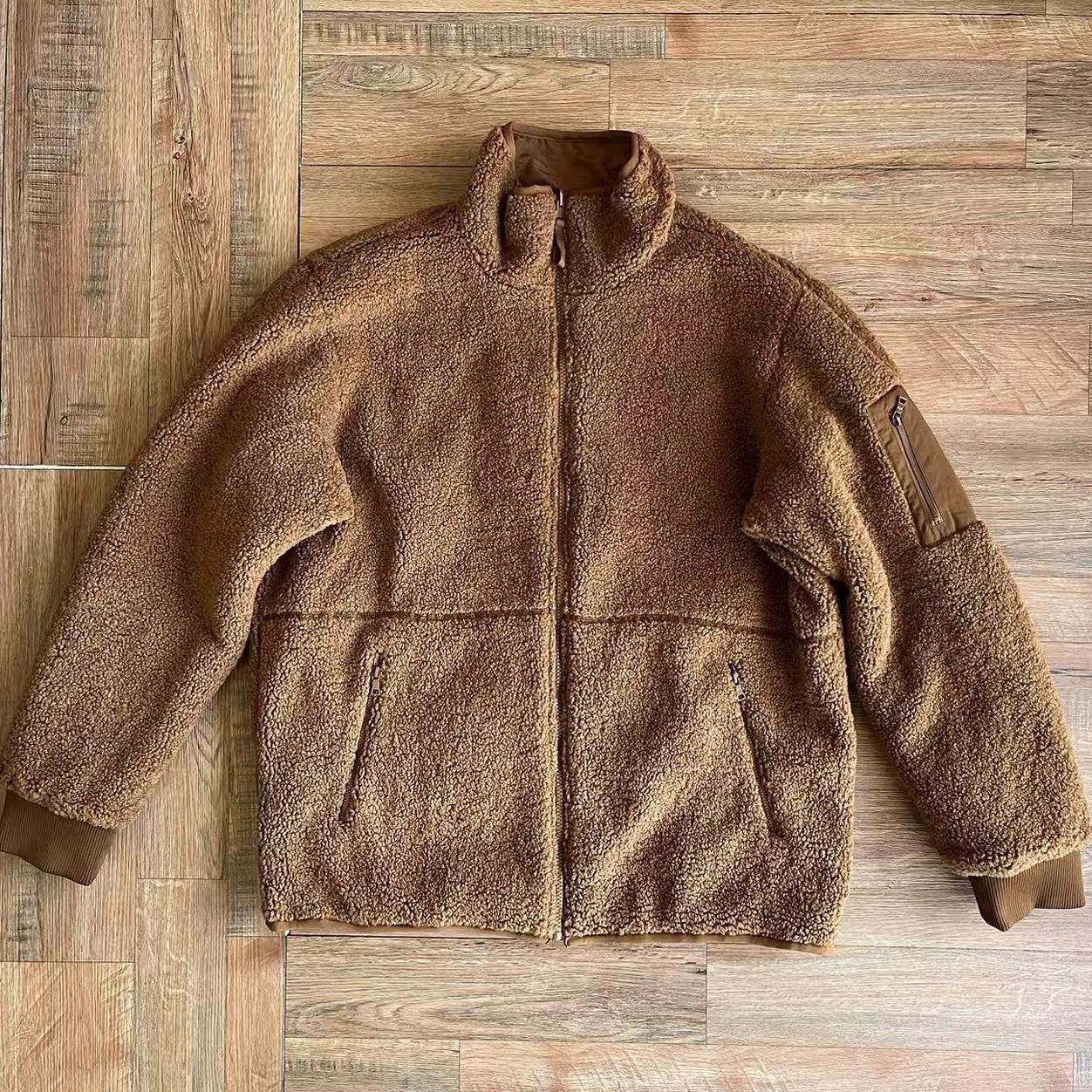 两面穿羊羔绒夹克宽松