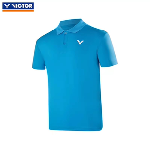 胜利羽毛球服S30035 训练T恤VICTOR威克多 速干POLO翻领上衣男女款
