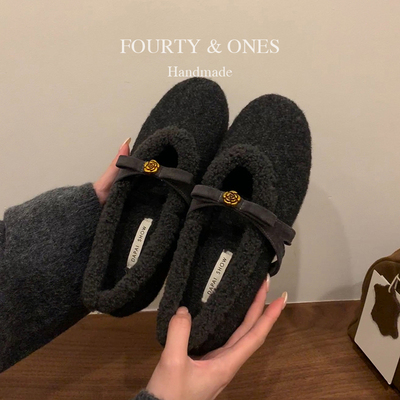 现货送运费险法式山茶花玛丽珍鞋