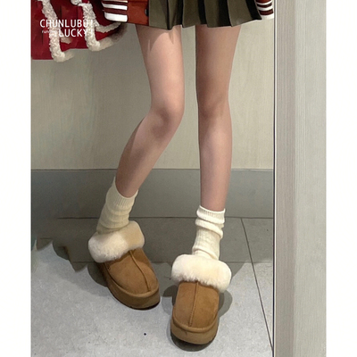 现货送运费险加绒棉鞋厚底雪地靴