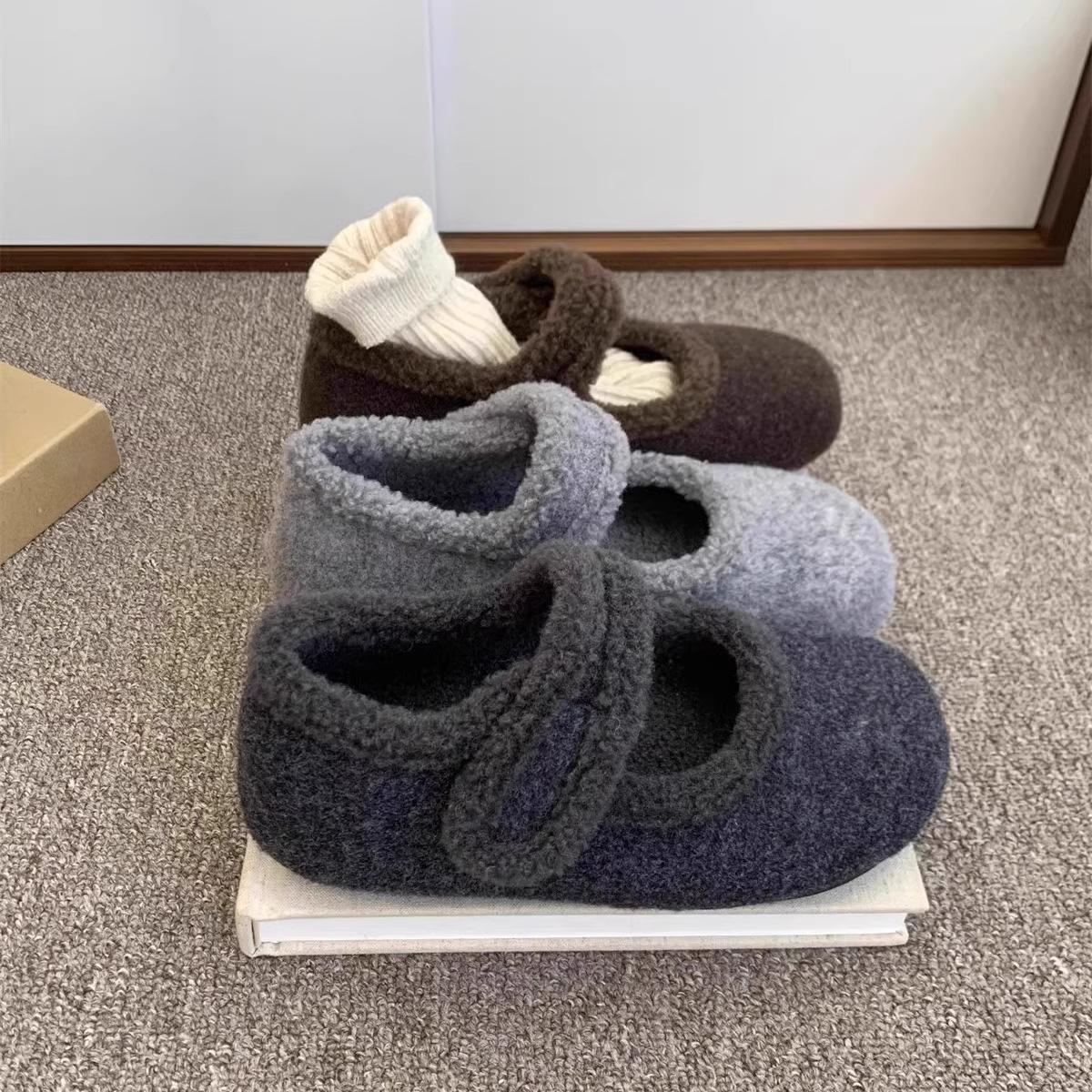 内增高厚底勃肯鞋女加绒毛毛鞋