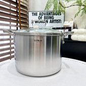 伦凯304不锈钢加厚双耳汤锅炖锅蒸锅煤燃气电磁炉通用锅具24 26cm