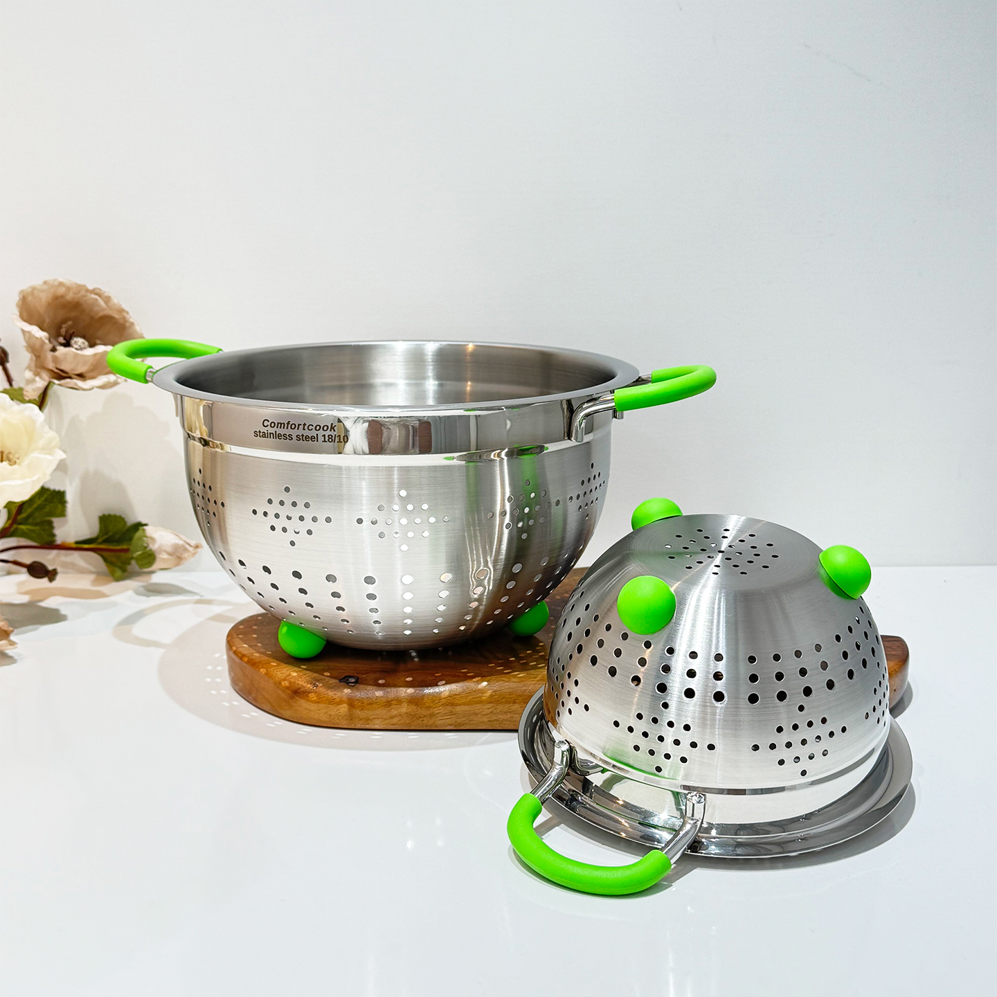 口韩国18/10不锈钢双耳滤水篮