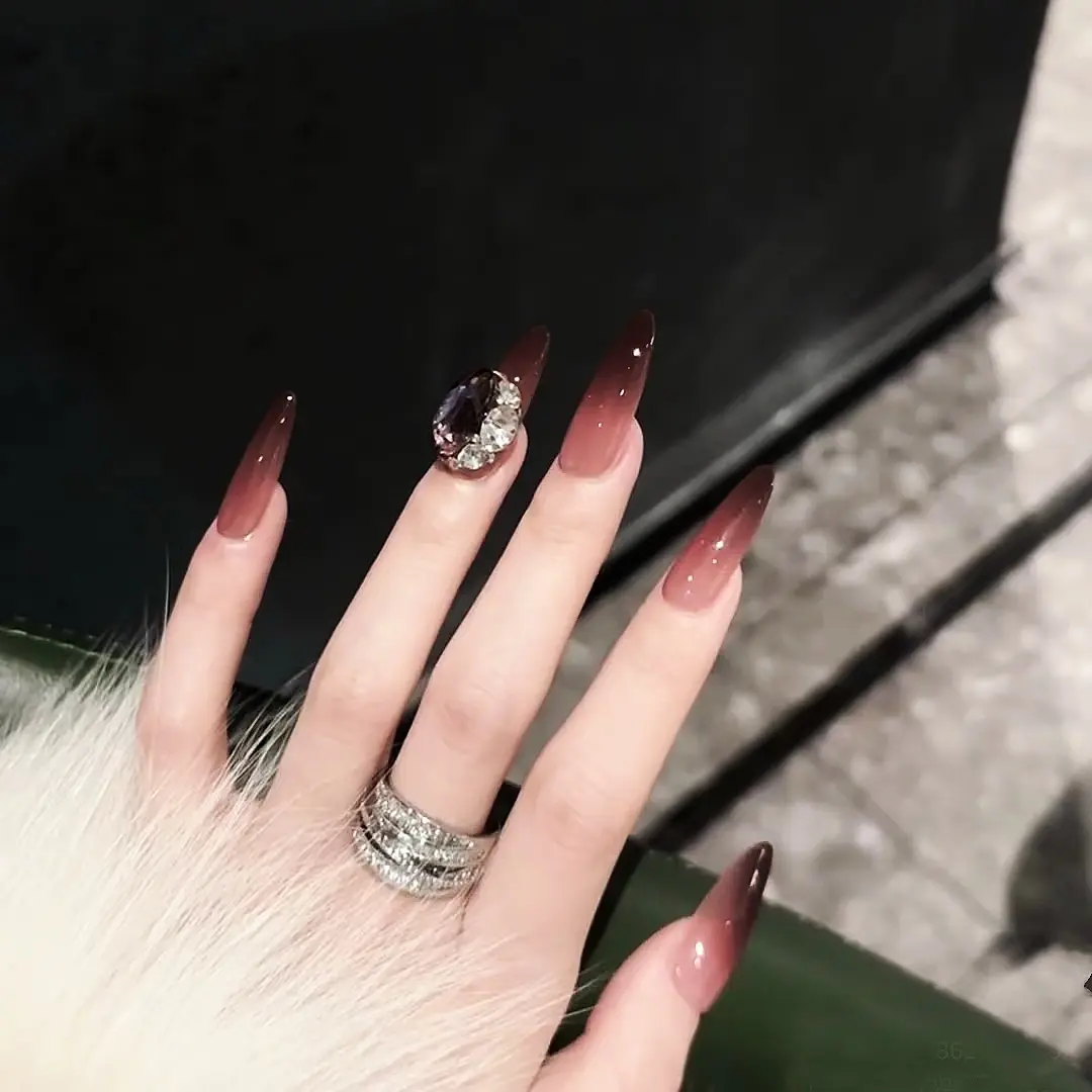 S58-穿戴甲美甲贴成品手工爆款甲片红颜满钻假指甲贴片30片网