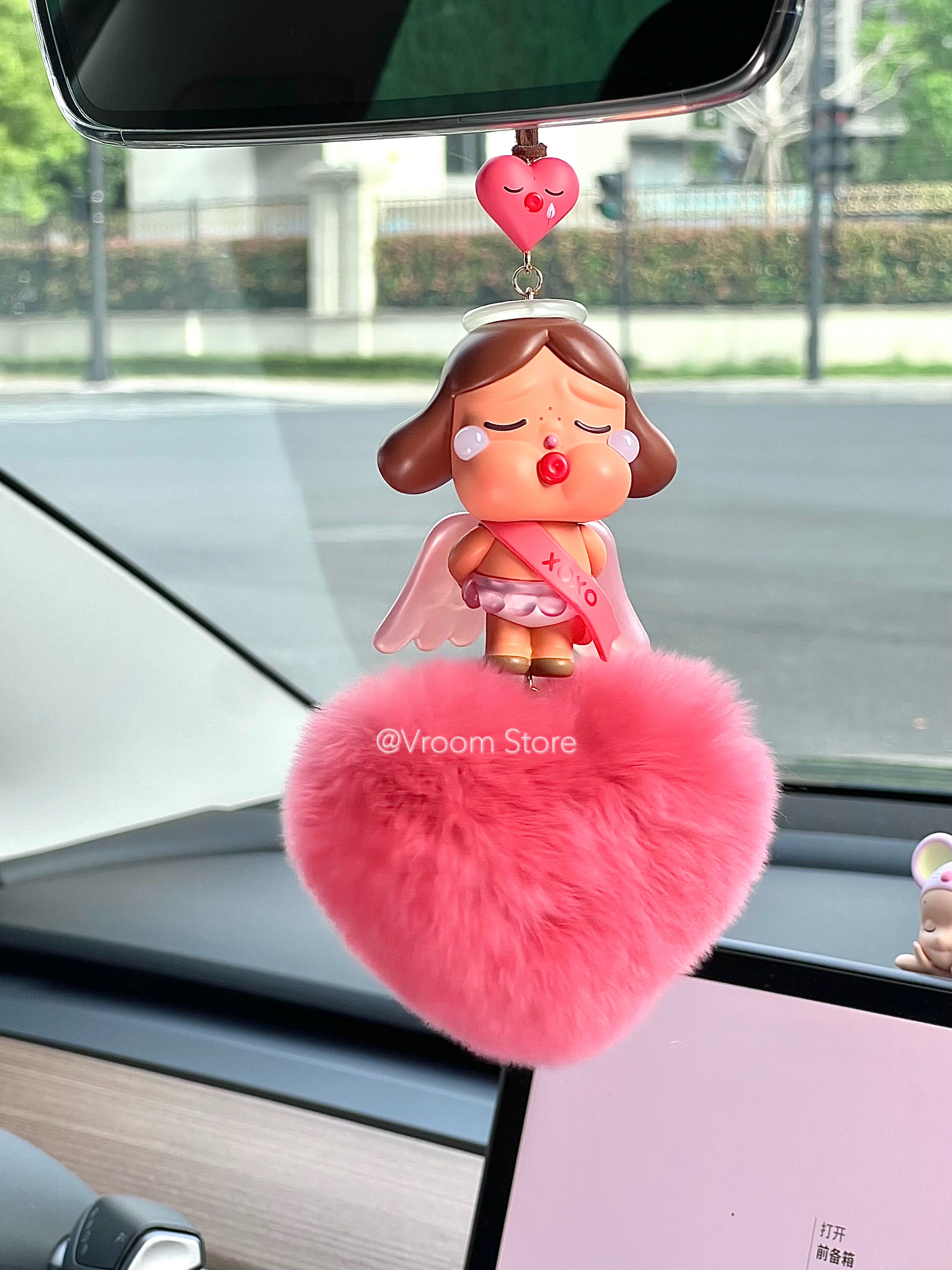 正版crybaby爱神的眼泪哭娃汽车后视镜挂件车挂毛绒车内装饰礼物