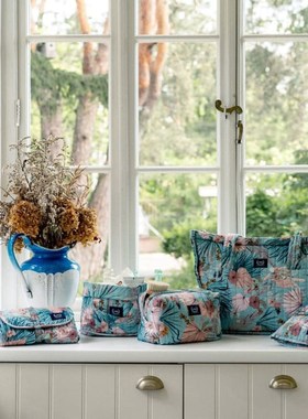 LaMillou Molette 舒适绒布旅行化妆包手提包收纳挂包