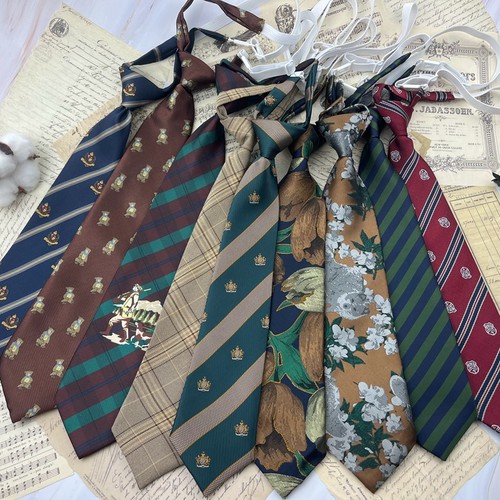 新款条纹皇冠领带日系JK