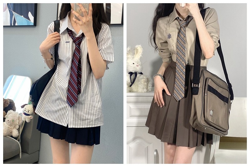 棕色条纹领带女复古英伦风衬衫百褶裙格子韩版咖啡撞色蝴蝶结领花,服饰配件/皮带/帽子/围巾,领带,淘宝优惠券,粉丝福利购,淘宝优惠卷