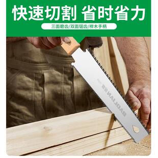 保联双面锯手锯家用小型手拉锯手持木工锯树神器快速细齿锯子手工
