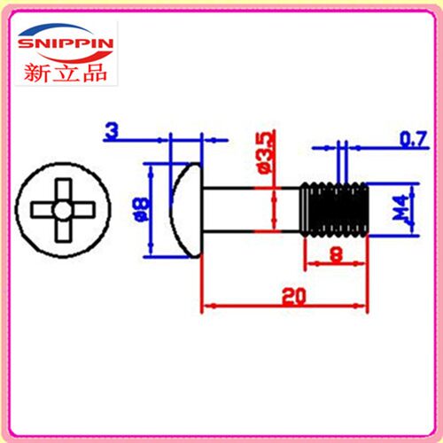 M2 M2.5 M3 M4 M5M6半牙螺丝 十字圆头半牙螺钉304不锈钢半扣盘头