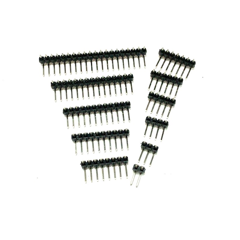 2.54mm间距 90度排针铜针镀镍单排弯针 1*2/3/4/5/6/8/10/15/40P