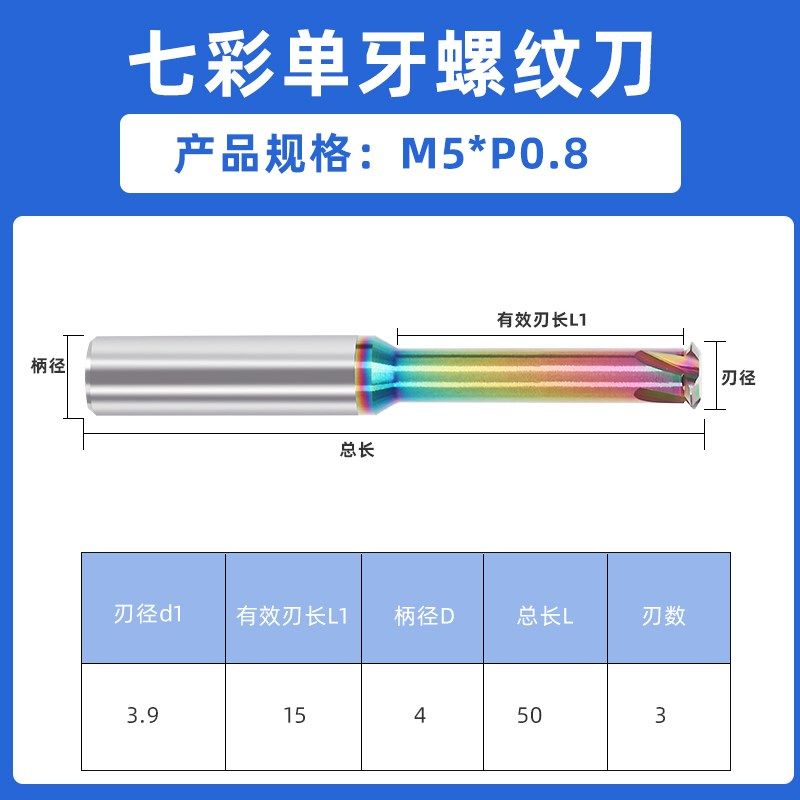 七彩铝用铣刀钨钢螺纹铣刀铝用螺纹刀涂层合金铣牙刀CNC数控牙刀,个性定制/设计服务/DIY,明信片定制,淘宝优惠券,粉丝福利购,淘宝优惠卷