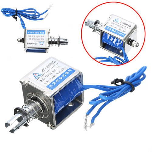 直流框架推拉式电磁铁JF-0826B 12V 24V 直流 吸力20N行程10mm