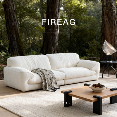 已夏/兰德里沙发法式奶油风布艺沙发现代简约客厅直排小户型沙发#