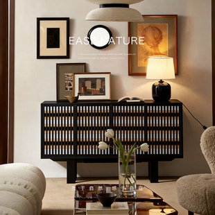 已夏墨韵餐边柜复古斗柜一体收纳转角床尾柜高端置物柜侘寂