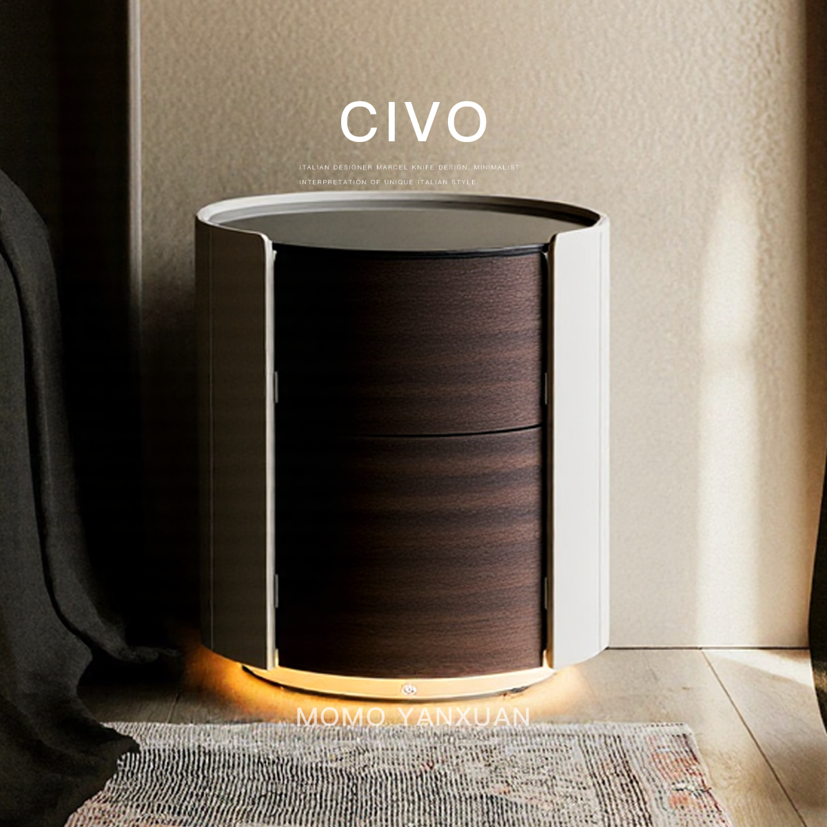 轻奢高级感烤漆床头柜