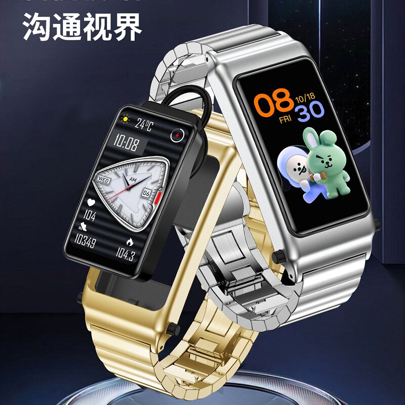 혈당 스마트 팔찌 블루투스 헤드셋 2-IN-1 통화 결제 NFC 액세스 제어 다기능 전화 발신 및 수신 ECG 심박수 혈압 혈중 산소 측정 안드로이드 및 안드로이드 에 적합한 남성용 스포츠 시계 사과