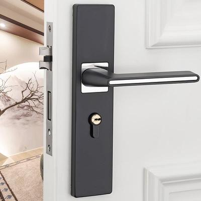 家用通用型黑色房门执手锁 卧室房门出租房室内门锁把手房门锁