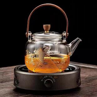 玻璃提梁壶电陶炉加热煮茶养生壶家用泡茶壶烧水耐高温煮茶器套装