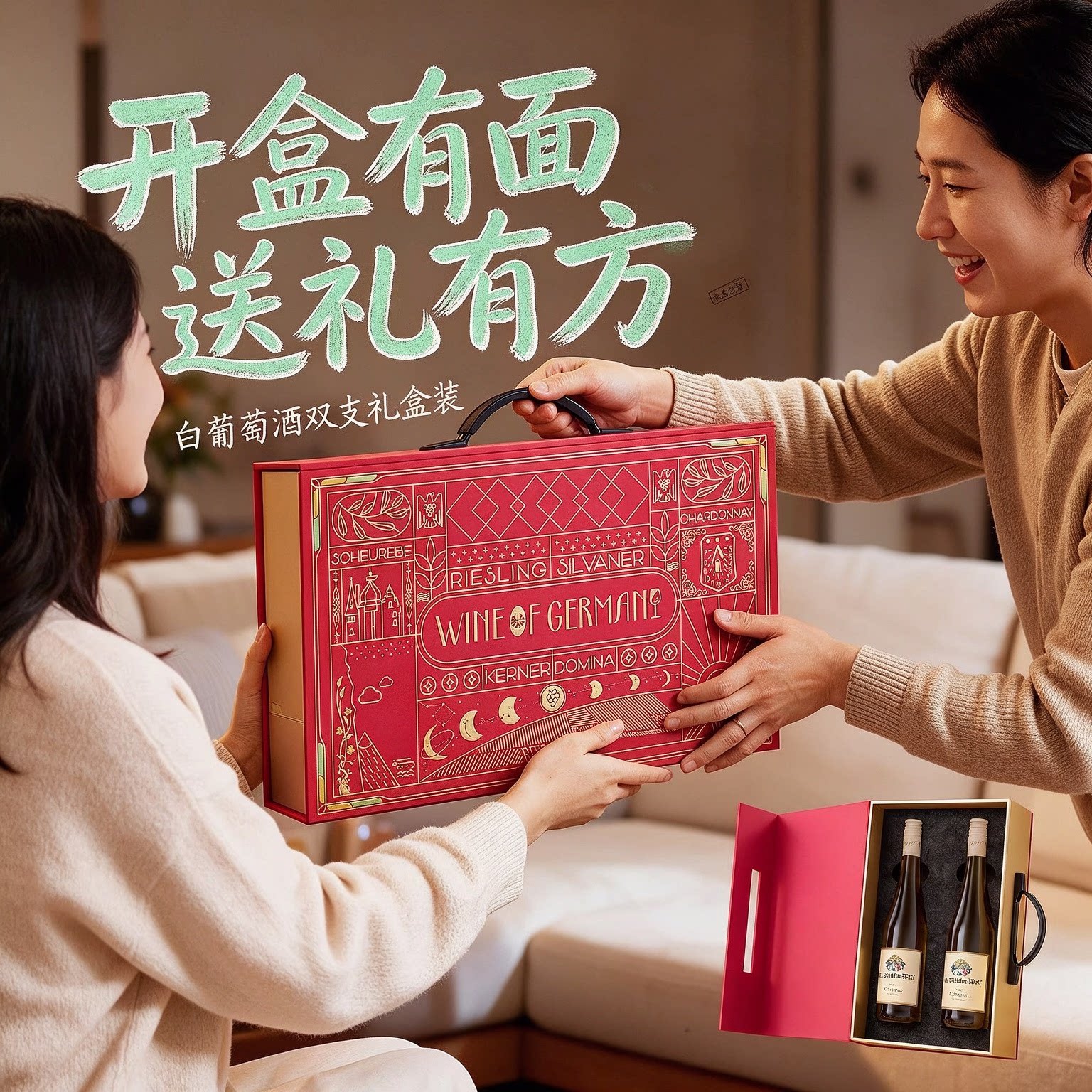 德国雷司令白葡萄酒双支礼盒装