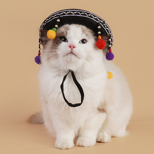 宠物民族风可调节帽子吉仔仔猫狗