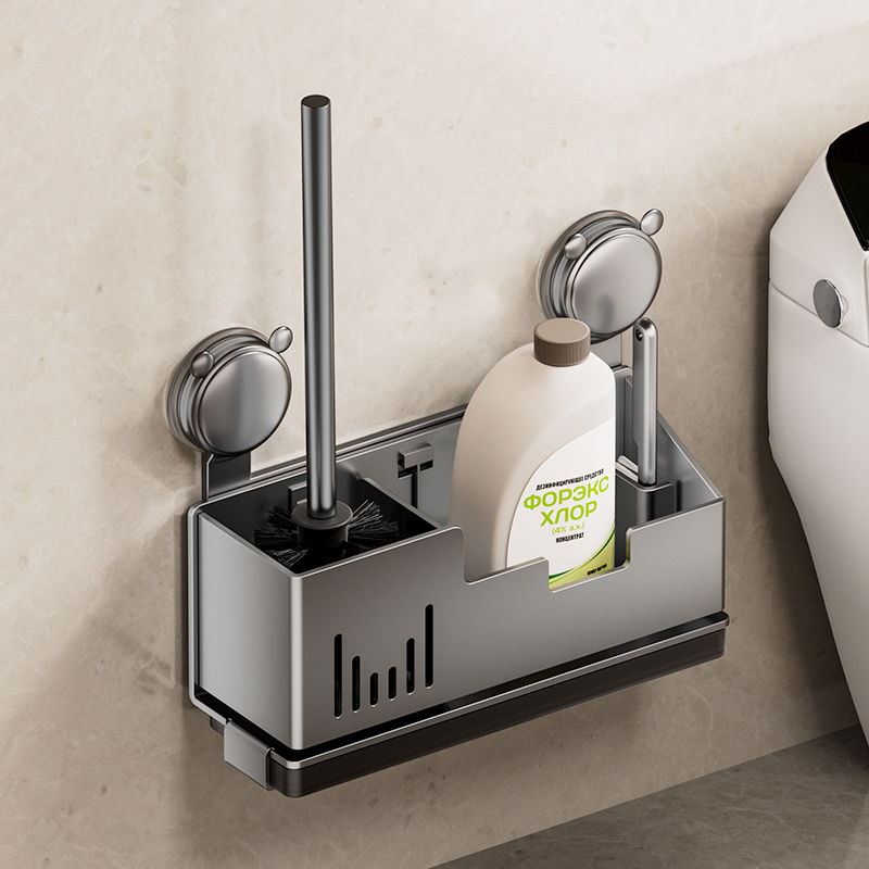 锦勒吸盘马桶刷置物架