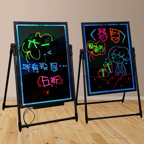 LED荧光板 广告板发光大小黑板店铺用闪光夜光挂式立式支架式留言