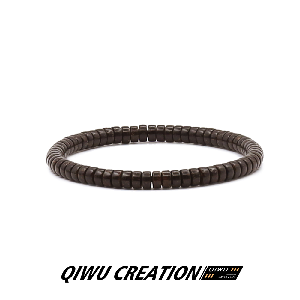 【麒物出品】原生态椰蒂小药片单圈印尼老料原色手工高抛文玩手串