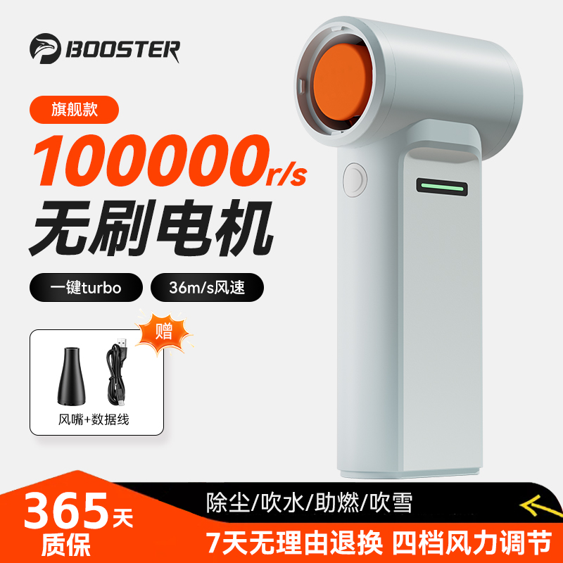 菠萝君新款暴力涡轮风扇小型迷你便携大风速强力除尘除水户外长续航露营生火吹水机手持函道风扇无刷高速