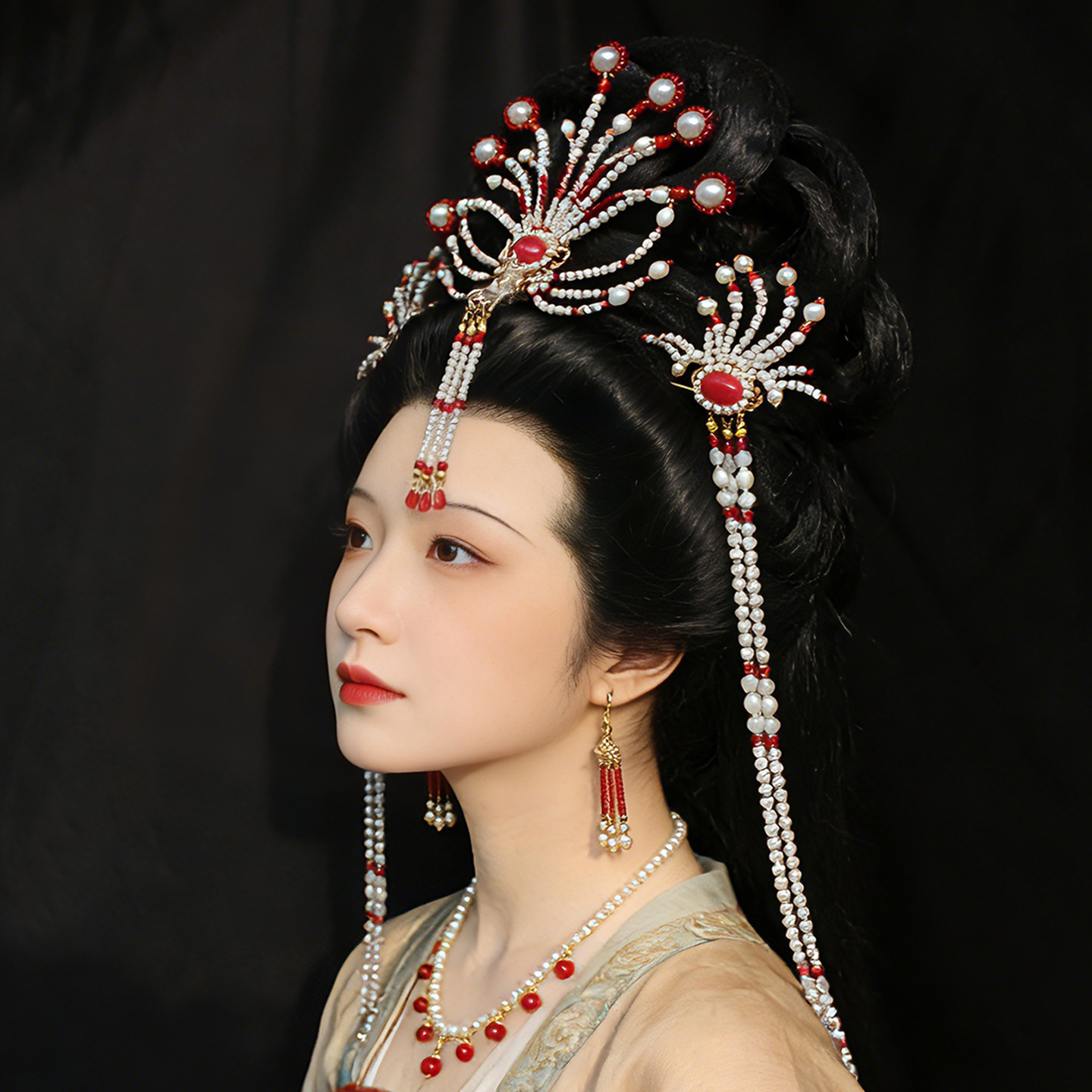 原创7尾金丝凤冠流苏挑牌