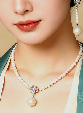 绛尾儿新中式贝珠璎珞项链