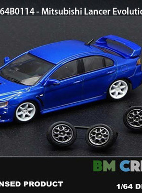 BM合金车 1 64 Lancer Evolution X 三l菱蓝瑟5代跑车模型附配件