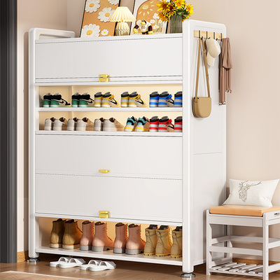 帅仕钢制鞋柜落地多层入户玄关收纳柜家用门口铁艺防尘隐私门鞋架