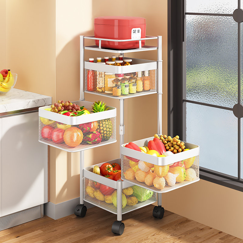 Giỏ đựng rau xoay 360 độ giá nhà bếp giá để rau củ đa năng đặt sàn nhiều tầng giá để đồ đặc biệt kệ để đồ gia vị thiết bị bếp nhà hàng