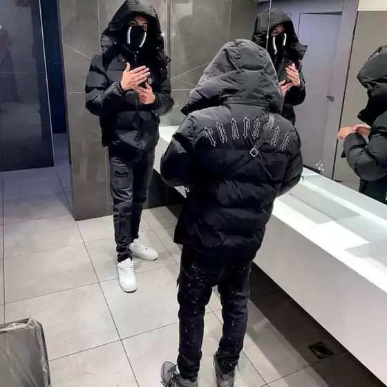 Trapstar Jacket Embroidered Back Cotton Puffer UK Drip Drill American Streetwear Style