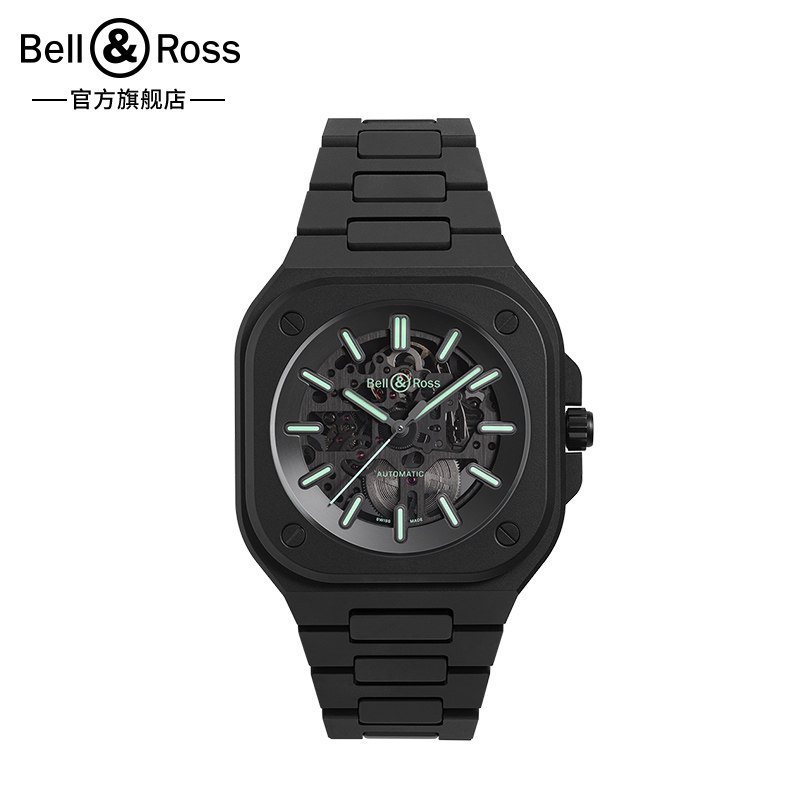 Bell&Ross柏莱士瑞士腕表机械手表哑光黑色陶瓷方表都市限量新款