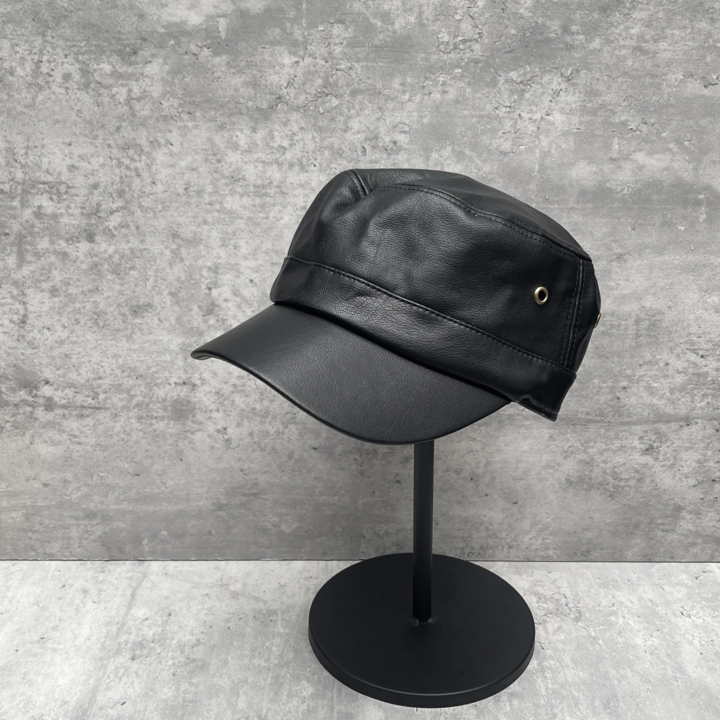 简约气质款复古PU皮质平顶鸭舌帽男女百搭街头报童帽时尚马术帽子