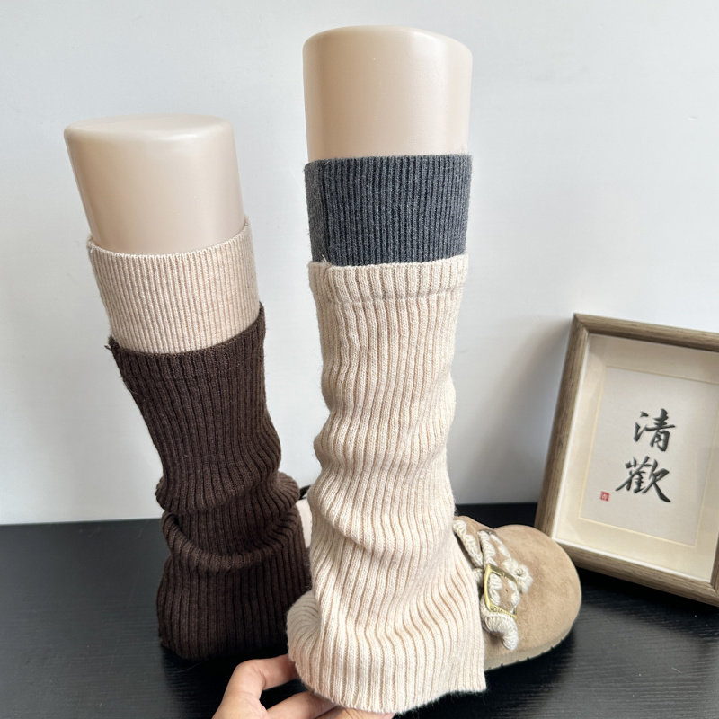 日系学院风开叉灰色叠穿袜套拼色针织竖条显瘦堆堆袜女搭配勃肯鞋,女鞋,勃肯鞋/软木鞋,淘宝优惠券,粉丝福利购,淘宝优惠卷