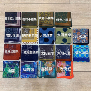 爆款55cm高级感方巾轻薄透气有机棉围巾丝巾女士百搭小方巾真丝丝