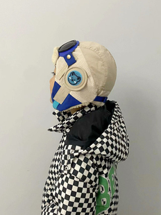 小众设计护耳雷锋帽子女秋冬加绒保暖撞色户外登山滑雪飞行帽男童