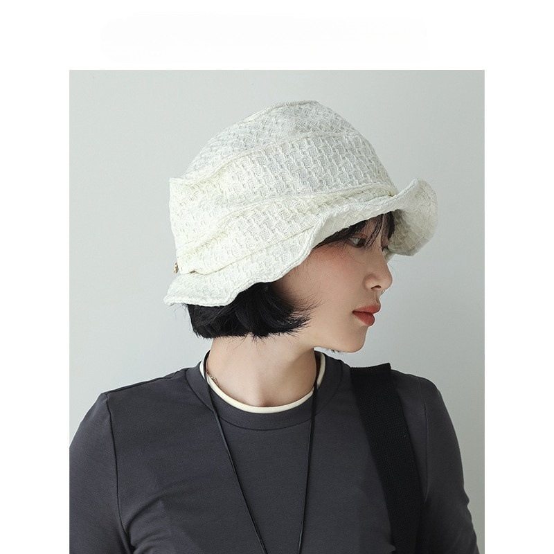 春夏新款设计师原创肌理螺旋顶渔夫帽女秋冬百搭显脸小高级感帽子