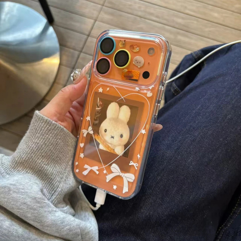 ins少女蝴蝶结爱心米菲兔适用苹