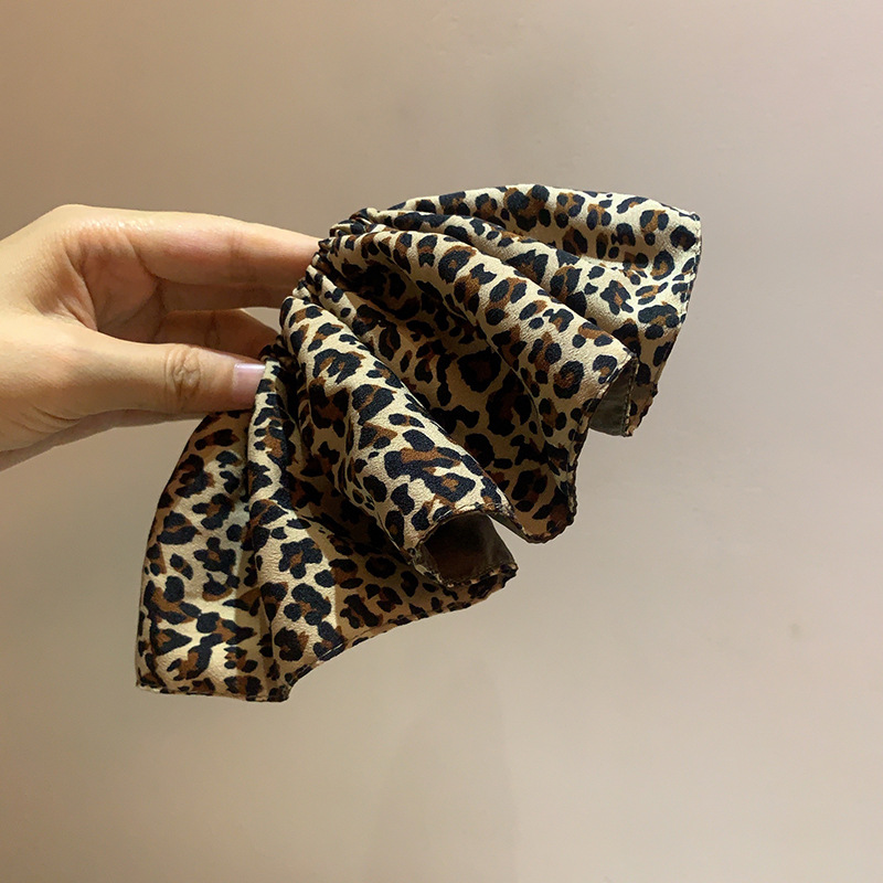 时尚豹纹拼接双面韩版新款大肠发圈高级感印花大饼发圈网红发绳女