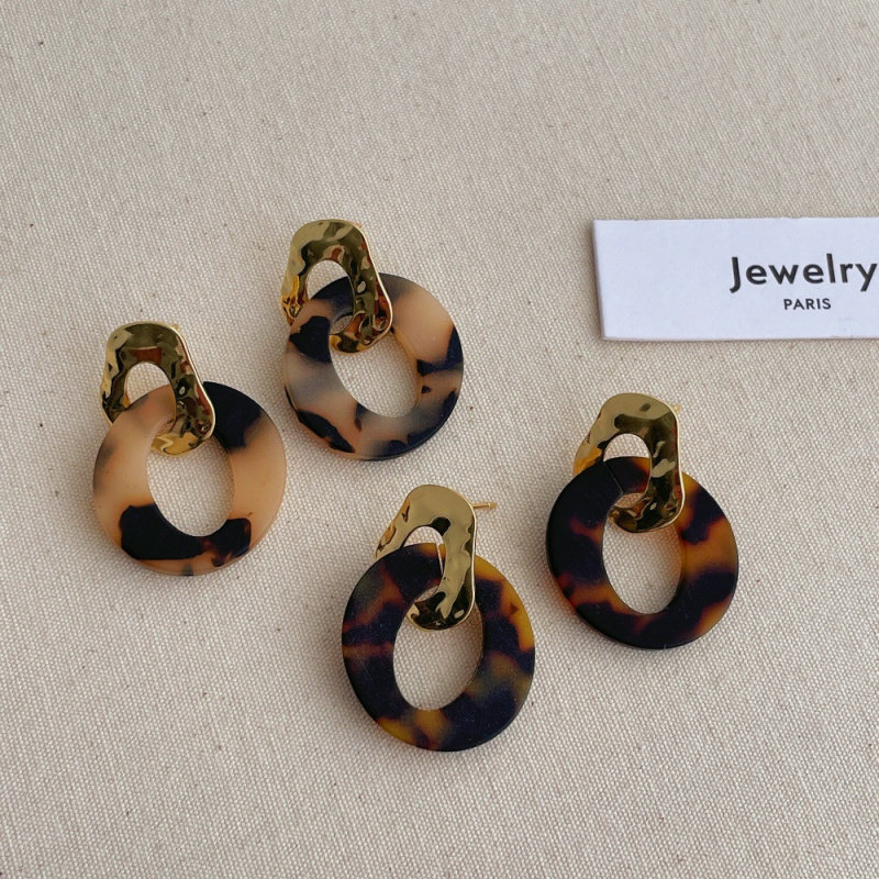 不规则金属拼接树脂耳环女小众复古气质豹纹耳坠简约高级感耳饰品,饰品/流行首饰/时尚饰品新,耳环,淘宝优惠券,粉丝福利购,淘宝优惠卷
