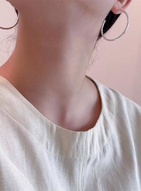 冷淡风极简金属大耳圈女欧美ins风夸张独特个性时尚百搭耳环耳饰