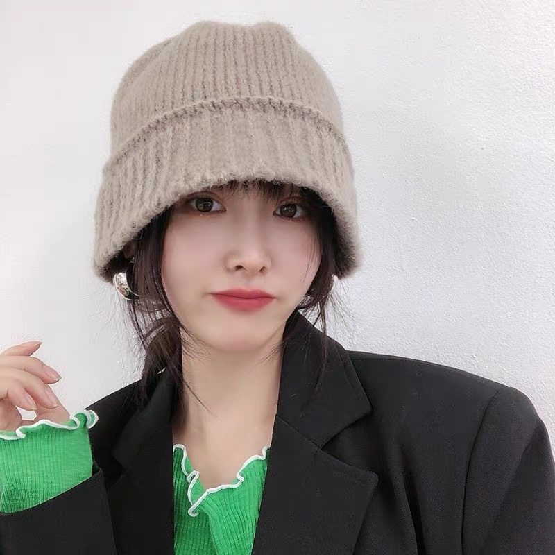 进口针织渔夫帽子毛线帽韩国糖果色羊驼毛男女秋冬季新款时尚INS