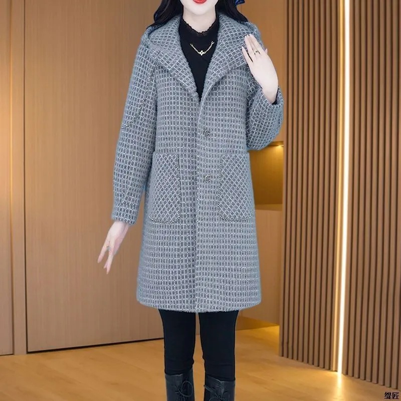 大衣外套女法式时尚潮流毛呢秋款年轻妈妈气质遮肉显瘦优雅风衣
