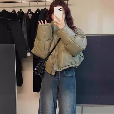 短款羽绒服女时尚洋气时髦免洗新款棉服宽松加厚面包服小个子棉袄