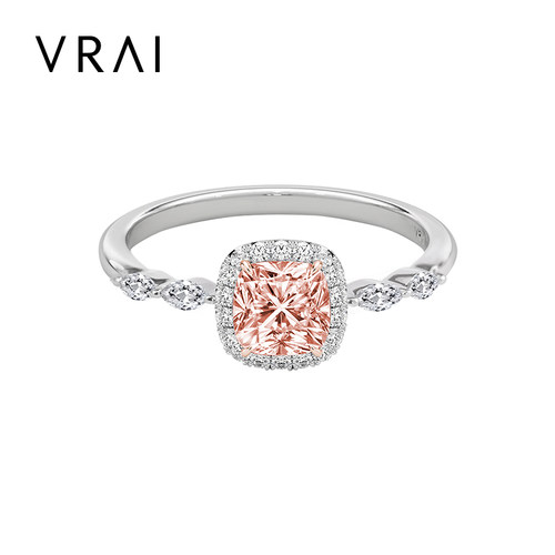 VRAI芮爱 【现货】粉钻围钻戒指 明星同款 七夕礼物时尚结婚戒指